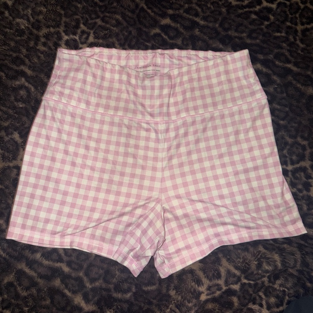American Eagle Outfitters Pink Gingham Bike Shorts